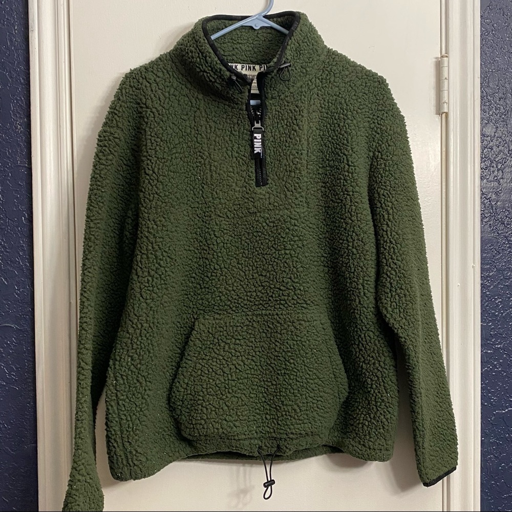 PINK Sherpa 1/4 Zip Pullover - Medium